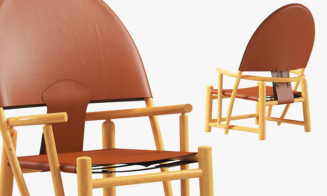 Rare hoop lounge chair by city furniture 3D model 7