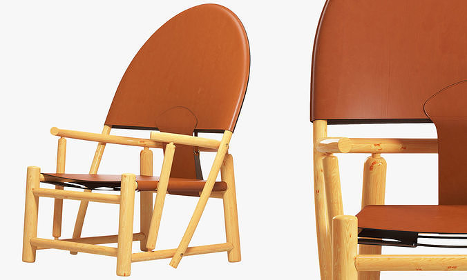 Rare hoop lounge chair by city furniture 3D model 4