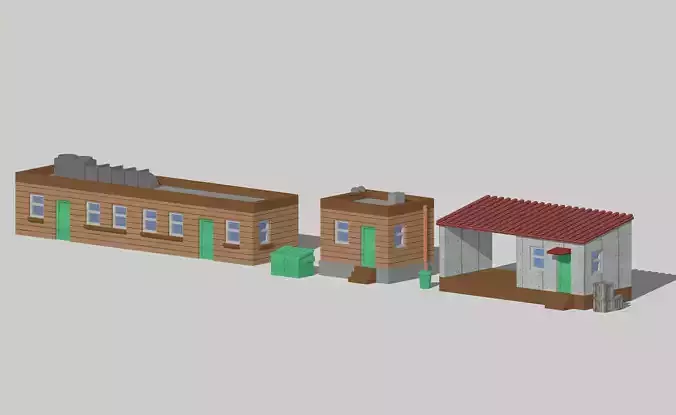 Factory Office Building Set by Outland Models