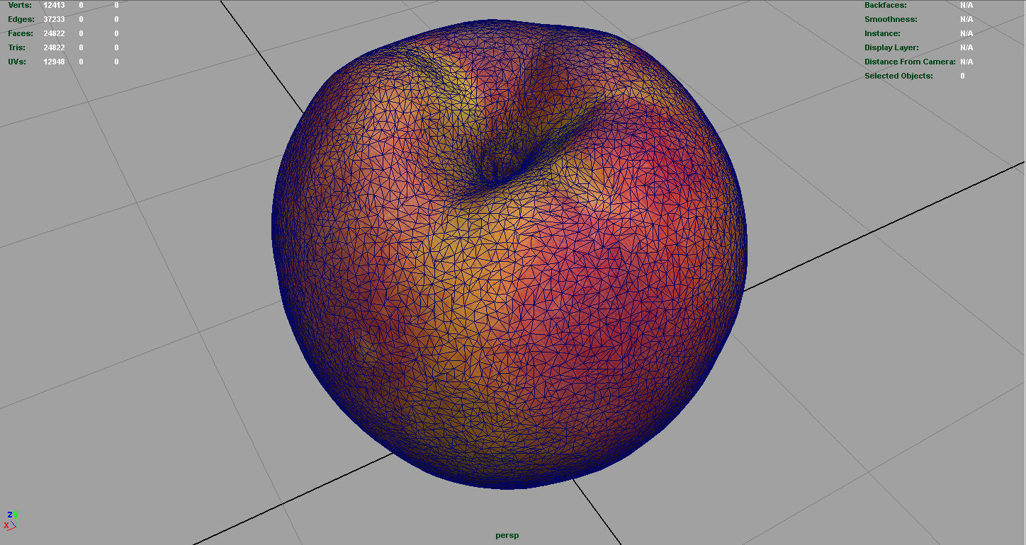 Peach Low-poly 3D model_6