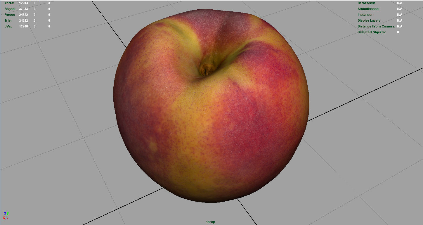 Peach Low-poly 3D model_8