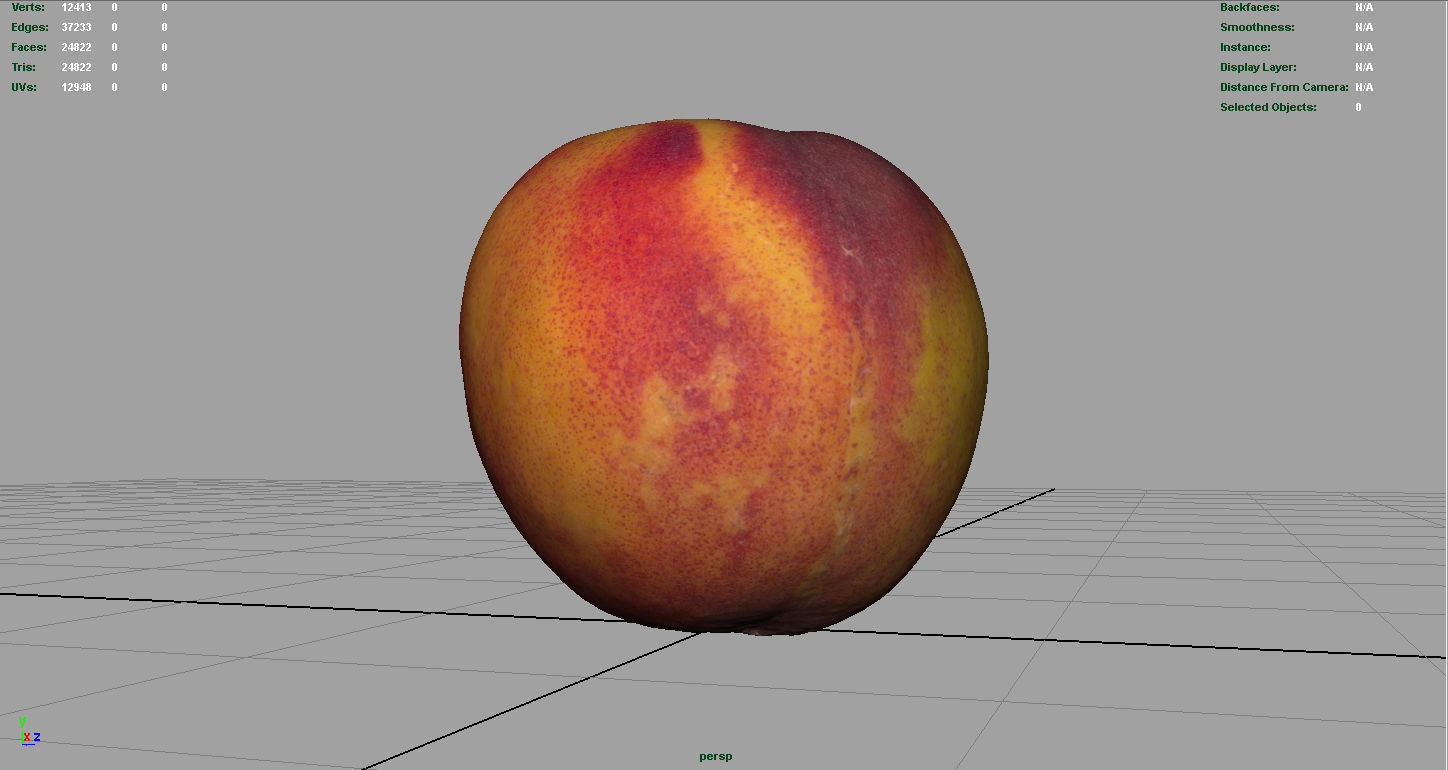 Peach Low-poly 3D model_10
