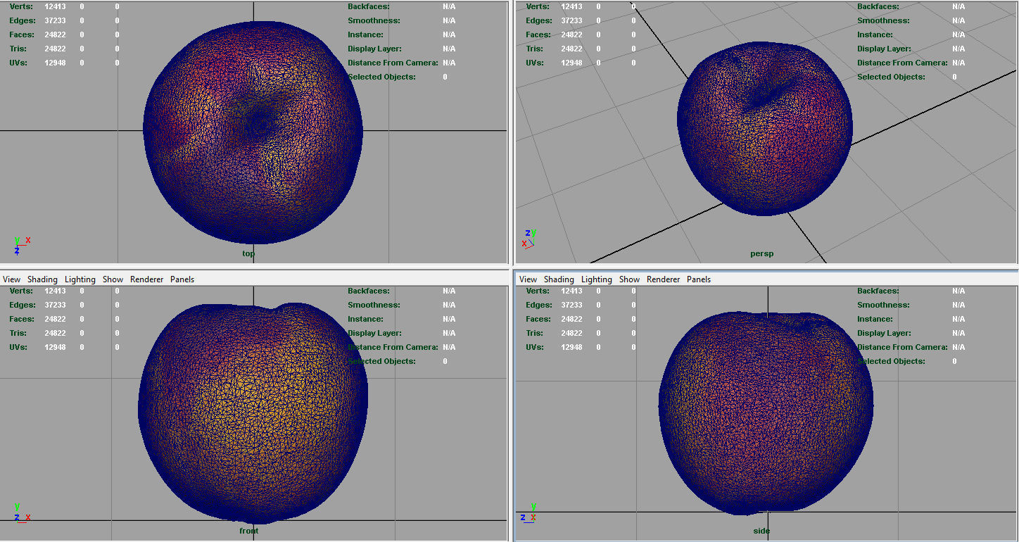 Peach Low-poly 3D model_5