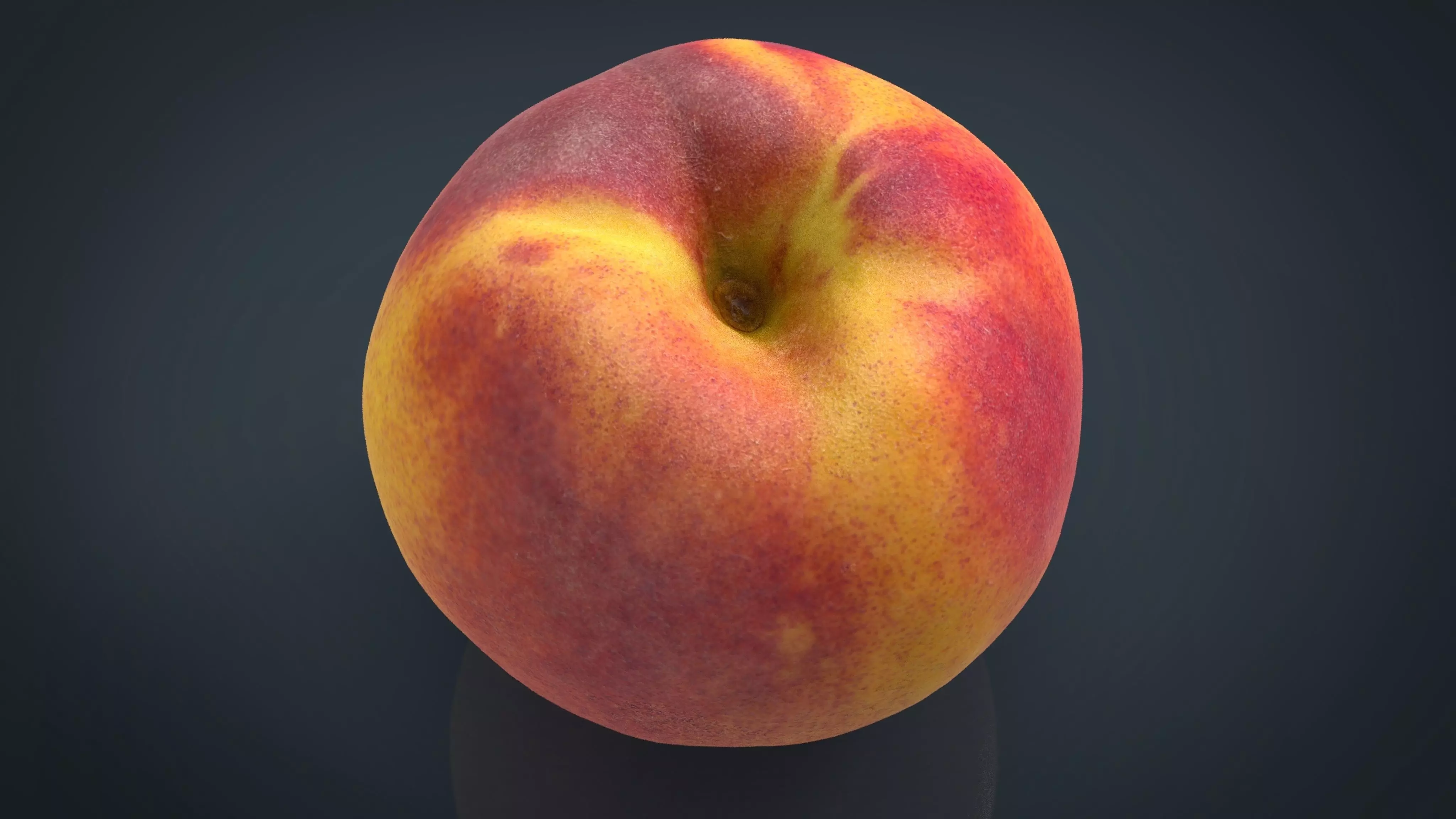 Peach Low-poly 3D model_0