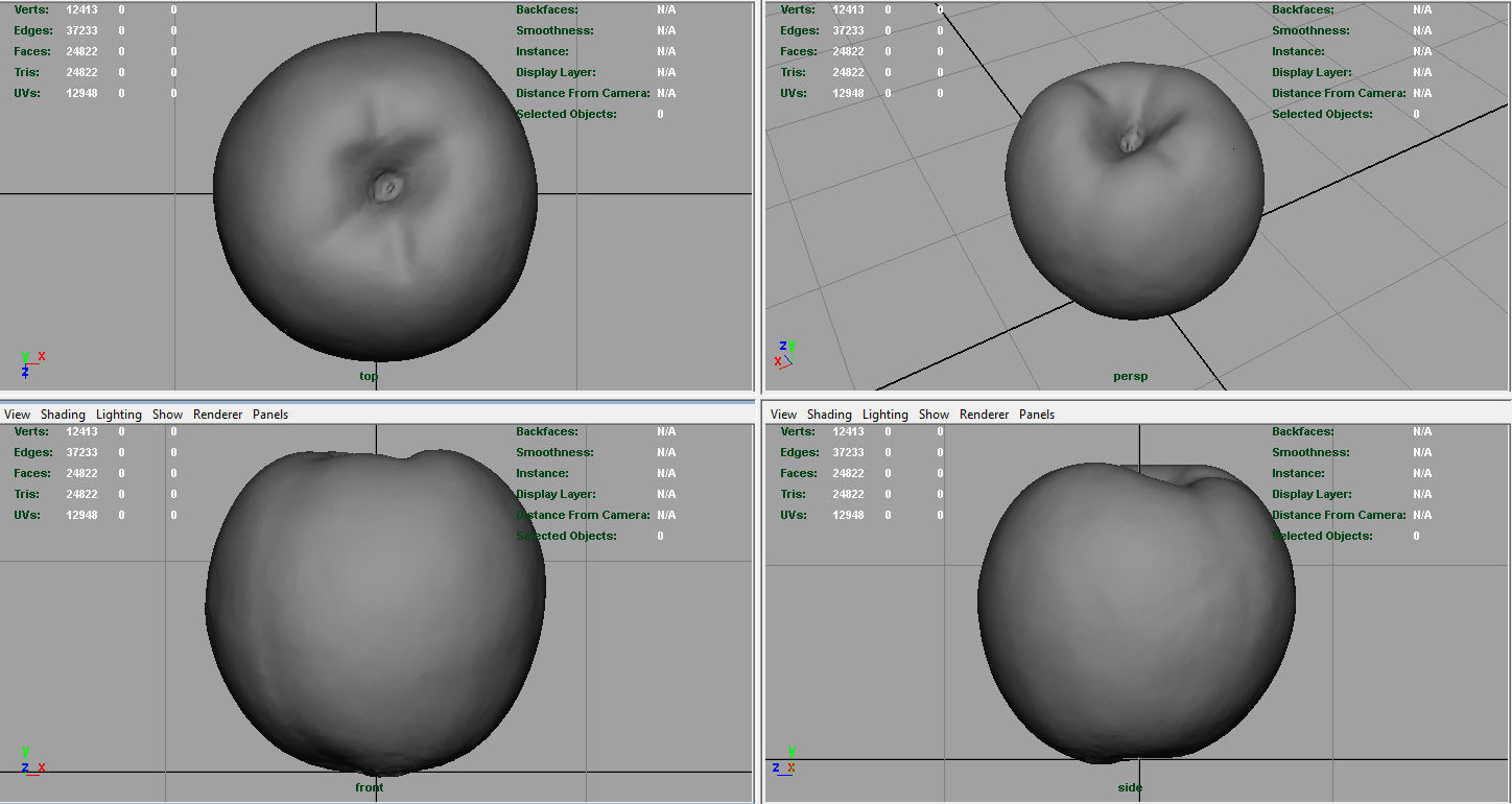 Peach Low-poly 3D model_4