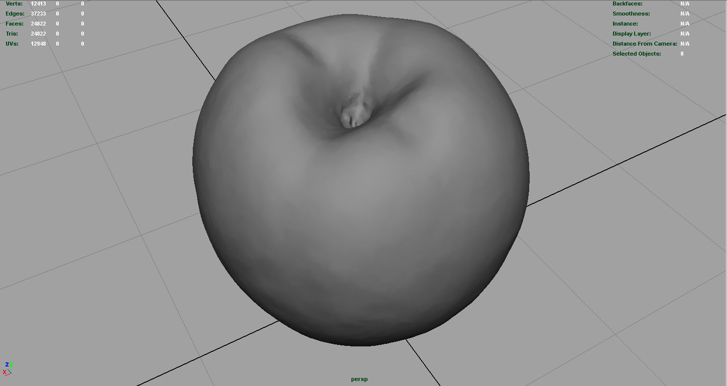 Peach Low-poly 3D model_9