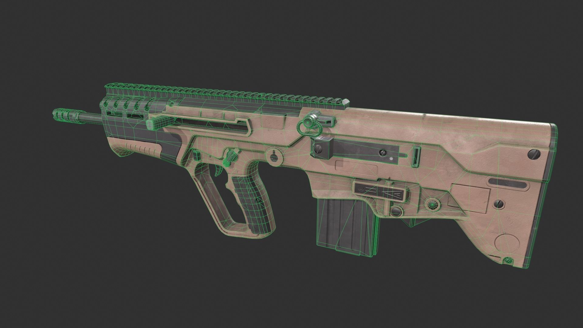 IWI Tavor 7 Low-poly 3D model_3