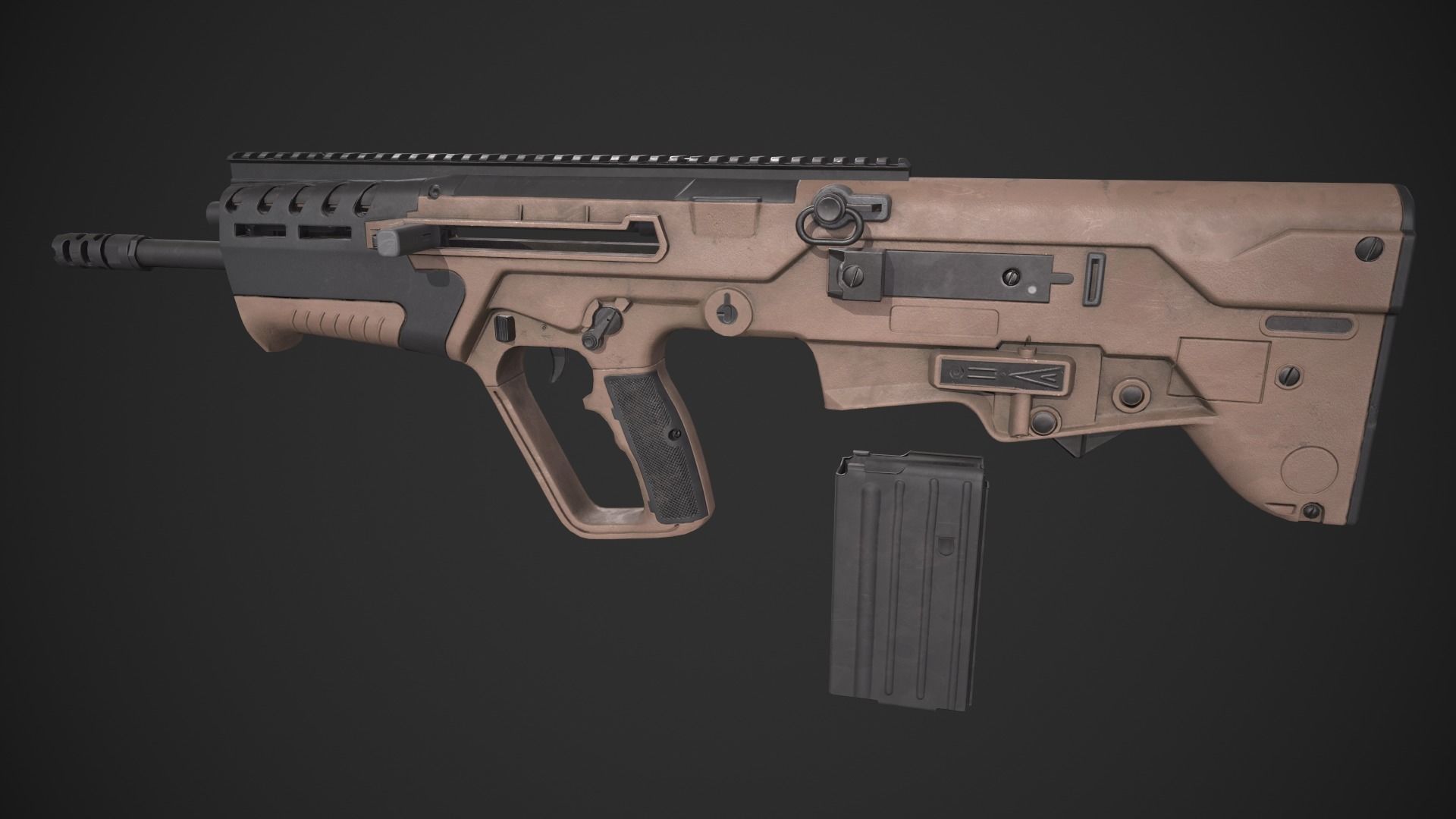 IWI Tavor 7 Low-poly 3D model_6