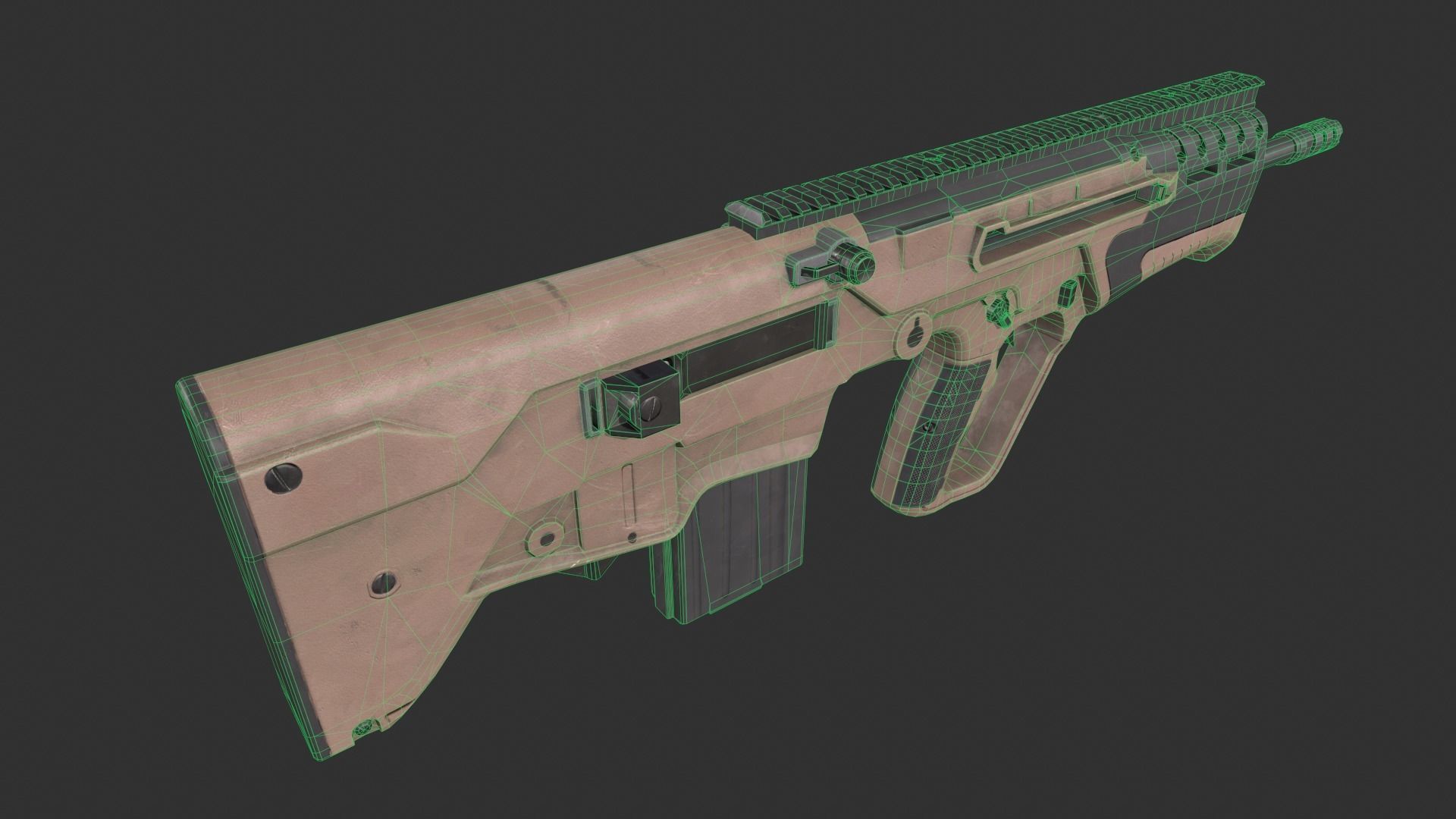 IWI Tavor 7 Low-poly 3D model_9