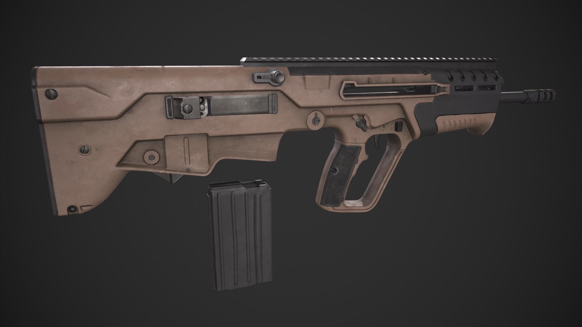IWI Tavor 7 Low-poly 3D model_4