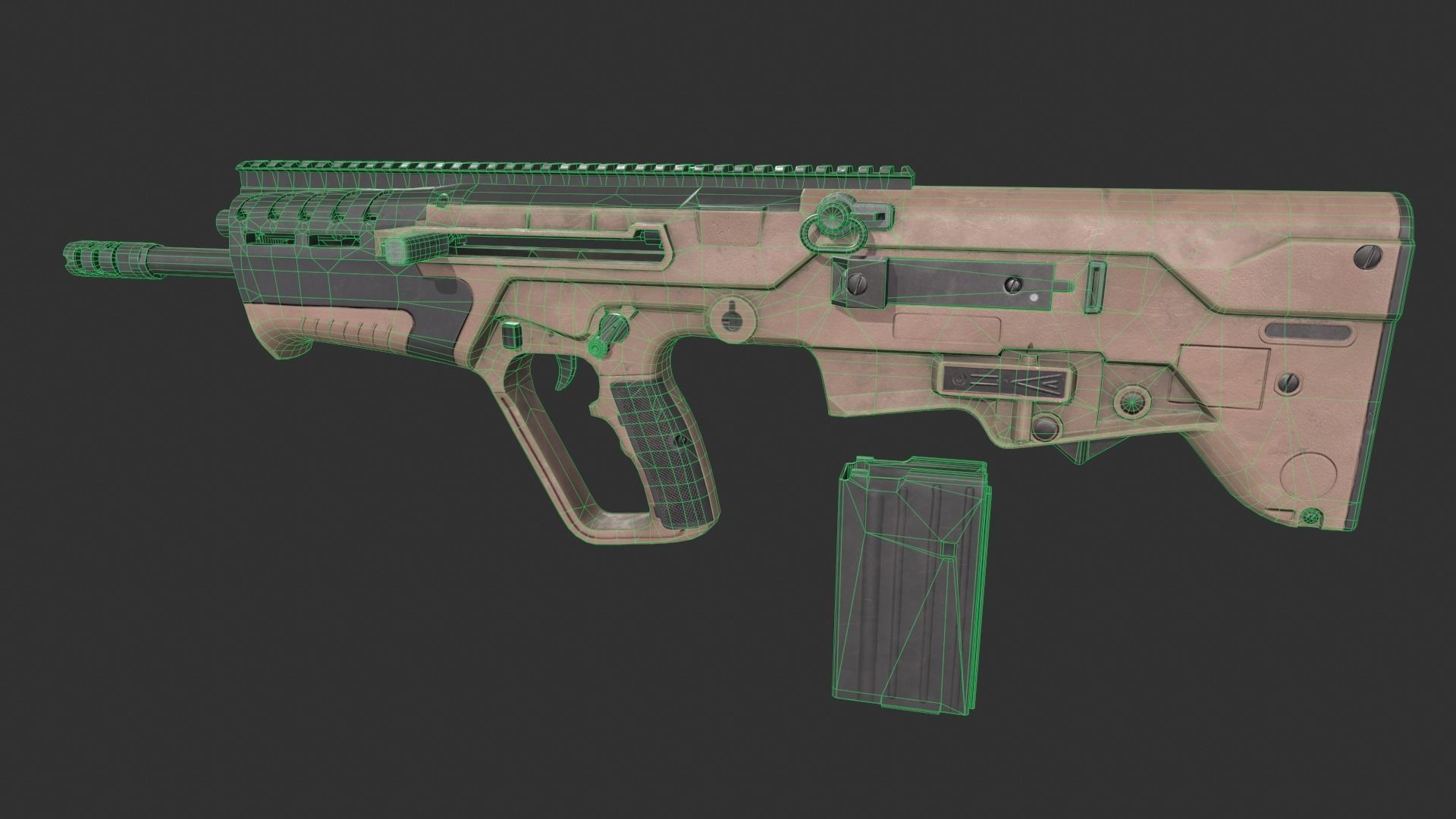 IWI Tavor 7 Low-poly 3D model_7