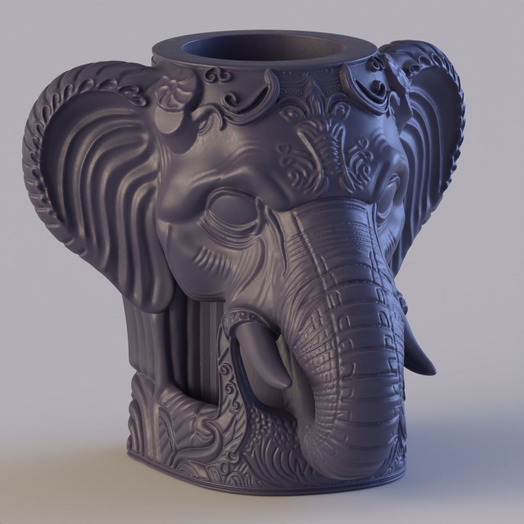 Elephant Head Wine Holder 3D print model_1