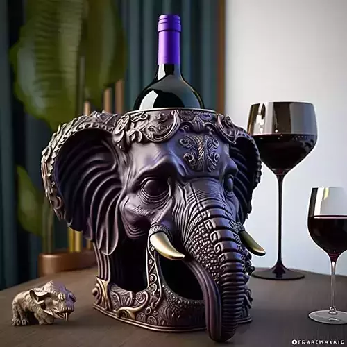 Elephant Head Wine Holder 3D print model