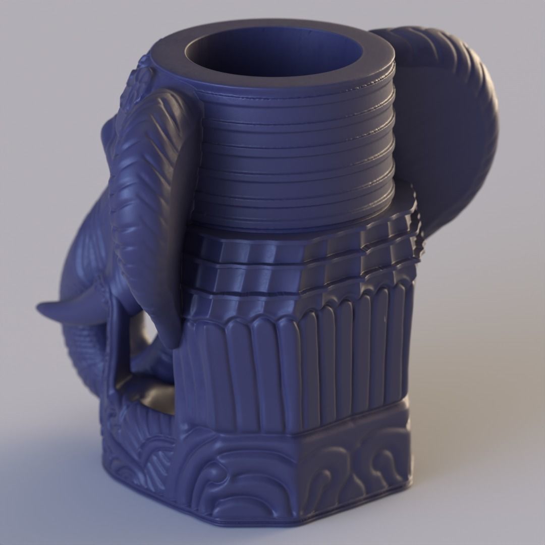Elephant Head Wine Holder 3D print model_2