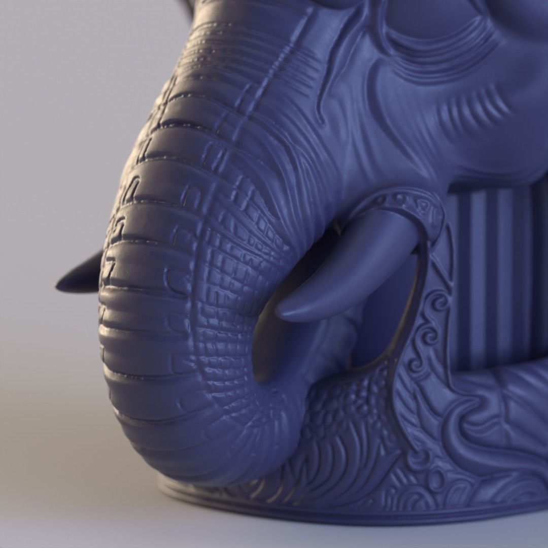 Elephant Head Wine Holder 3D print model_6