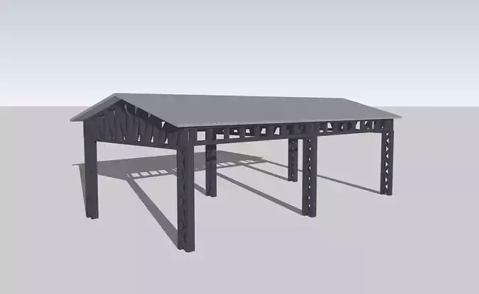 Large Open Shed for Station Factory by Outland Models