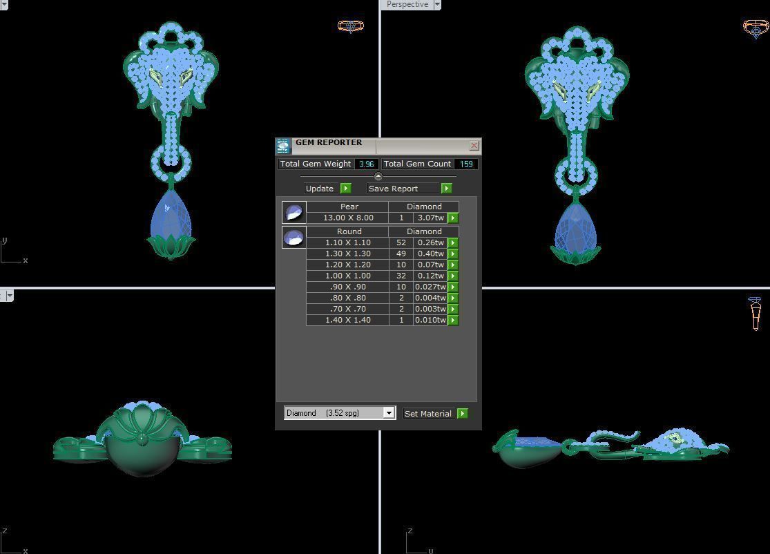 Fashion unique pendent 3D model_1