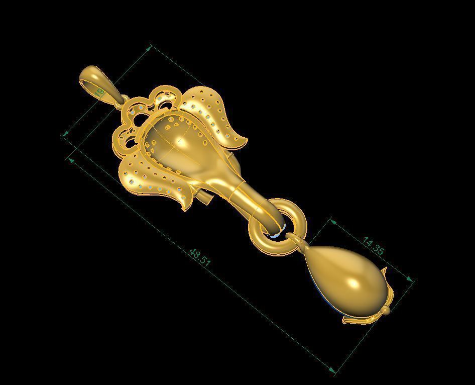 Fashion unique pendent 3D model_6