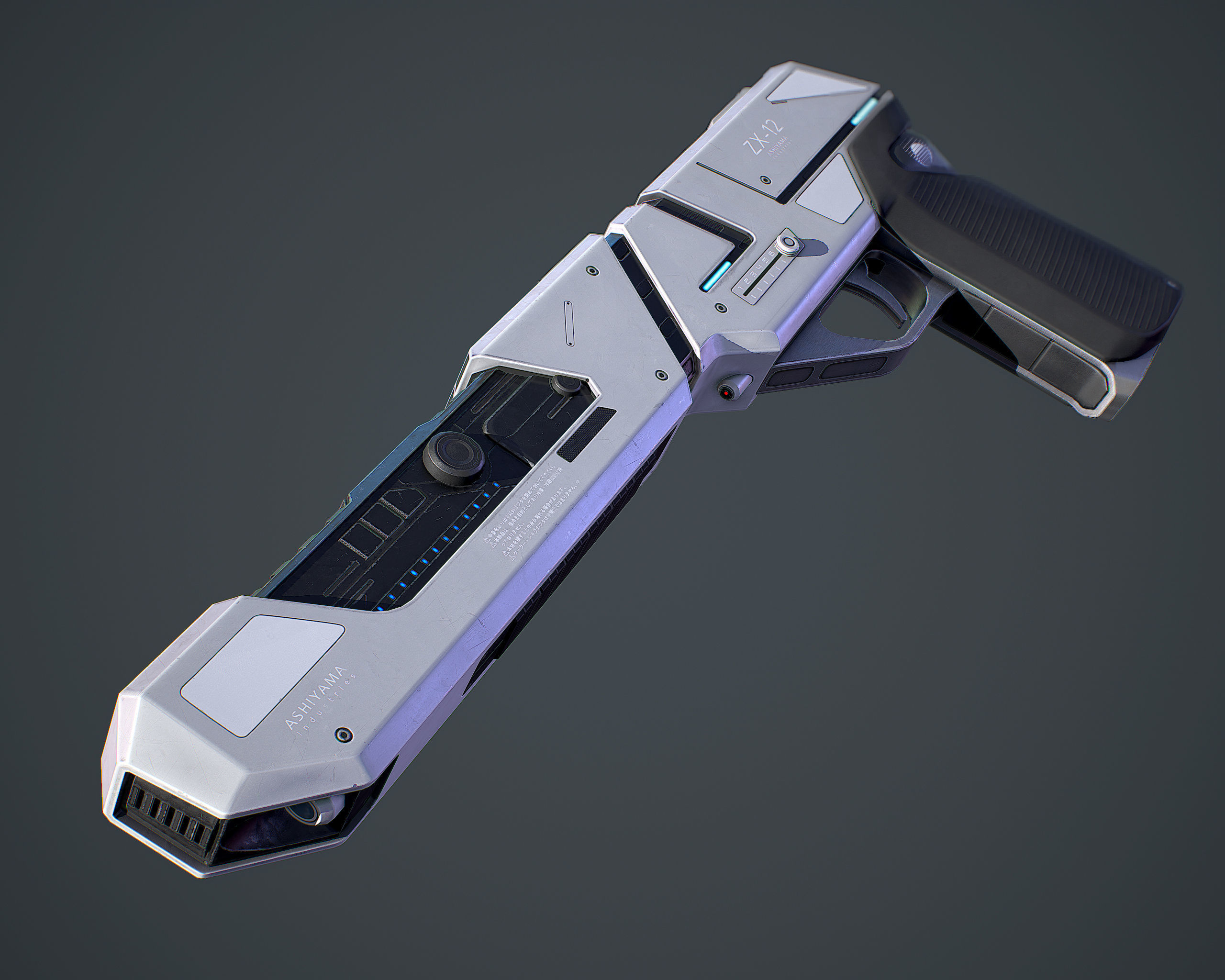 Laser Pistol Blaster PBR Low-poly 3D model_1