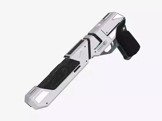 Laser Pistol Blaster PBR Low-poly 3D model