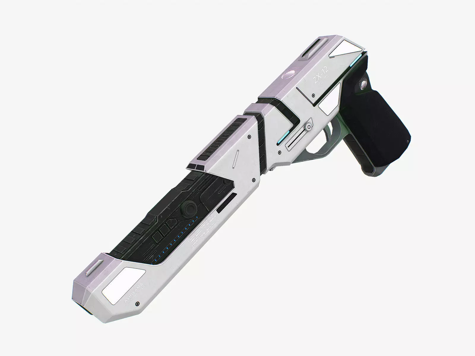 Laser Pistol Blaster PBR Low-poly 3D model_0