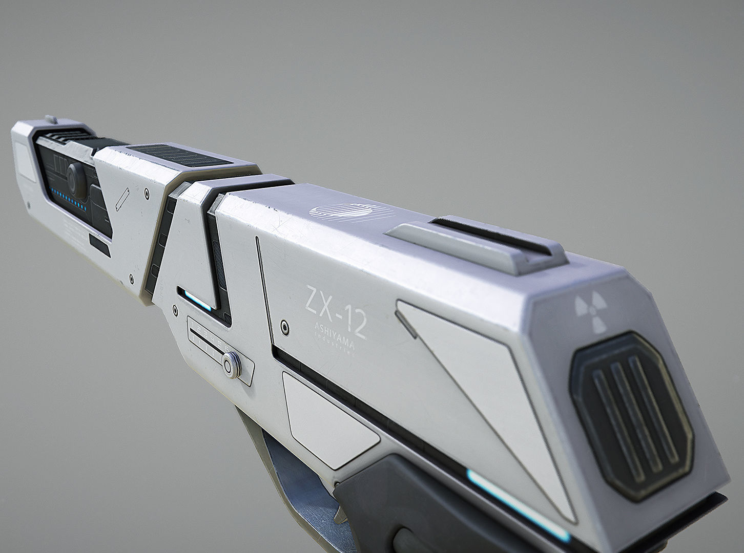 Laser Pistol Blaster PBR Low-poly 3D model_9