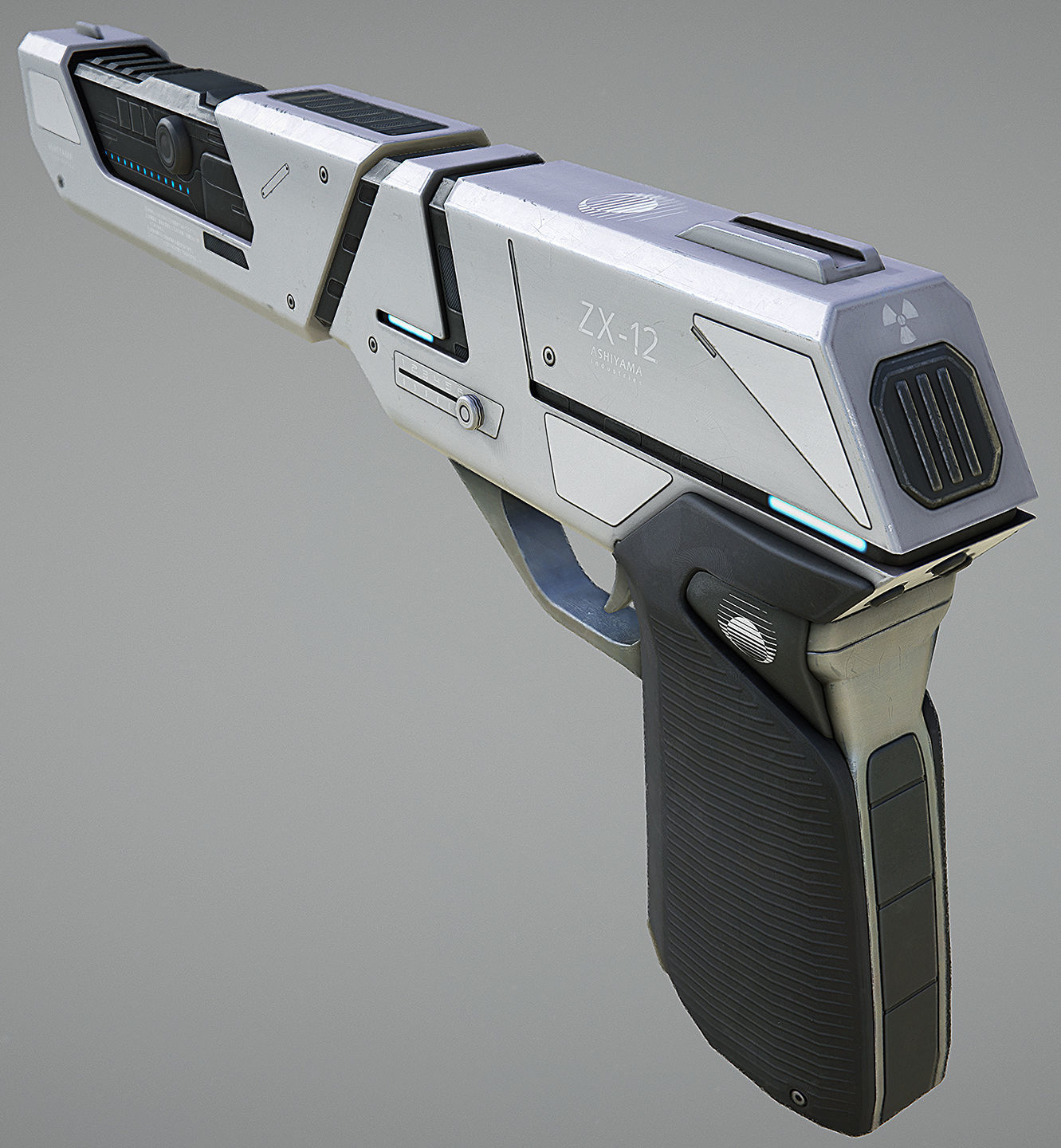 Laser Pistol Blaster PBR Low-poly 3D model_8