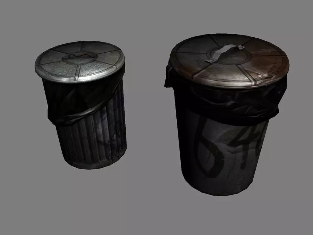 Garbage Barrels Low-poly 3D model_0