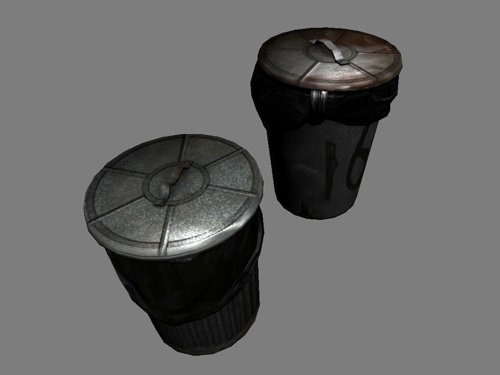 Garbage Barrels Low-poly 3D model_3