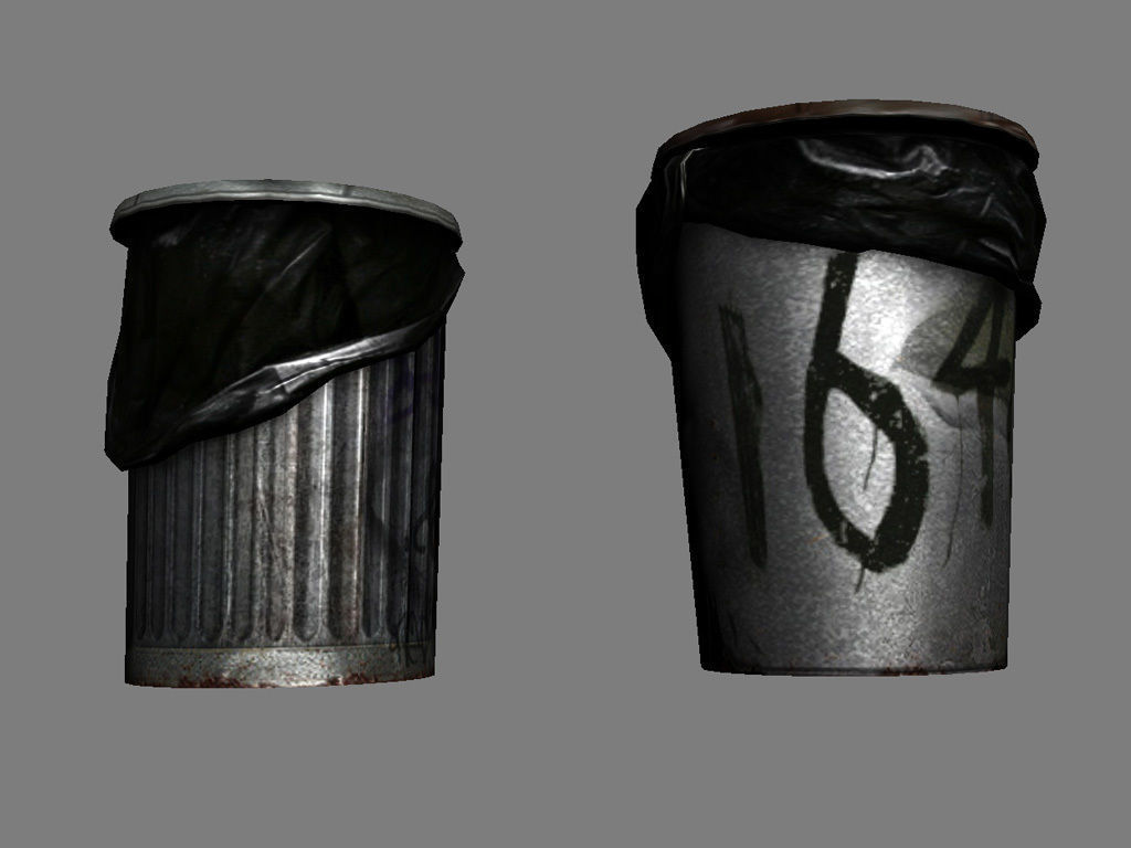 Garbage Barrels Low-poly 3D model_1