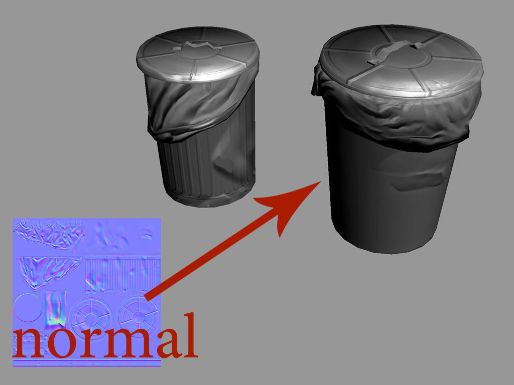 Garbage Barrels Low-poly 3D model_7