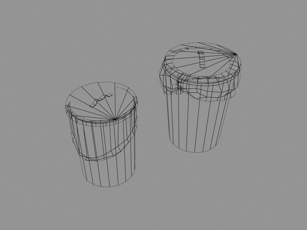 Garbage Barrels Low-poly 3D model_5