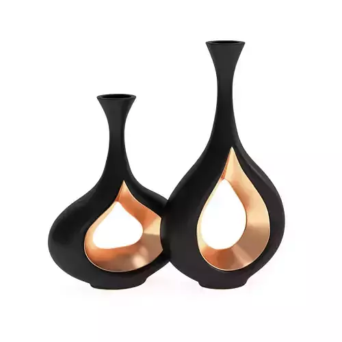 Black and Gold Decorative Vase 