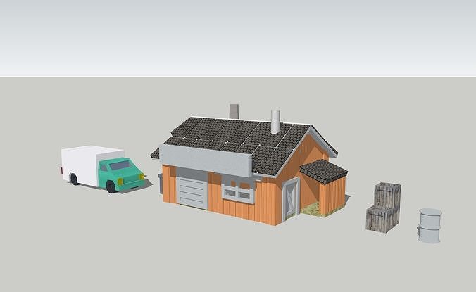 Hardware Workshop Parts Store by Outland Models Low-poly 3D model
