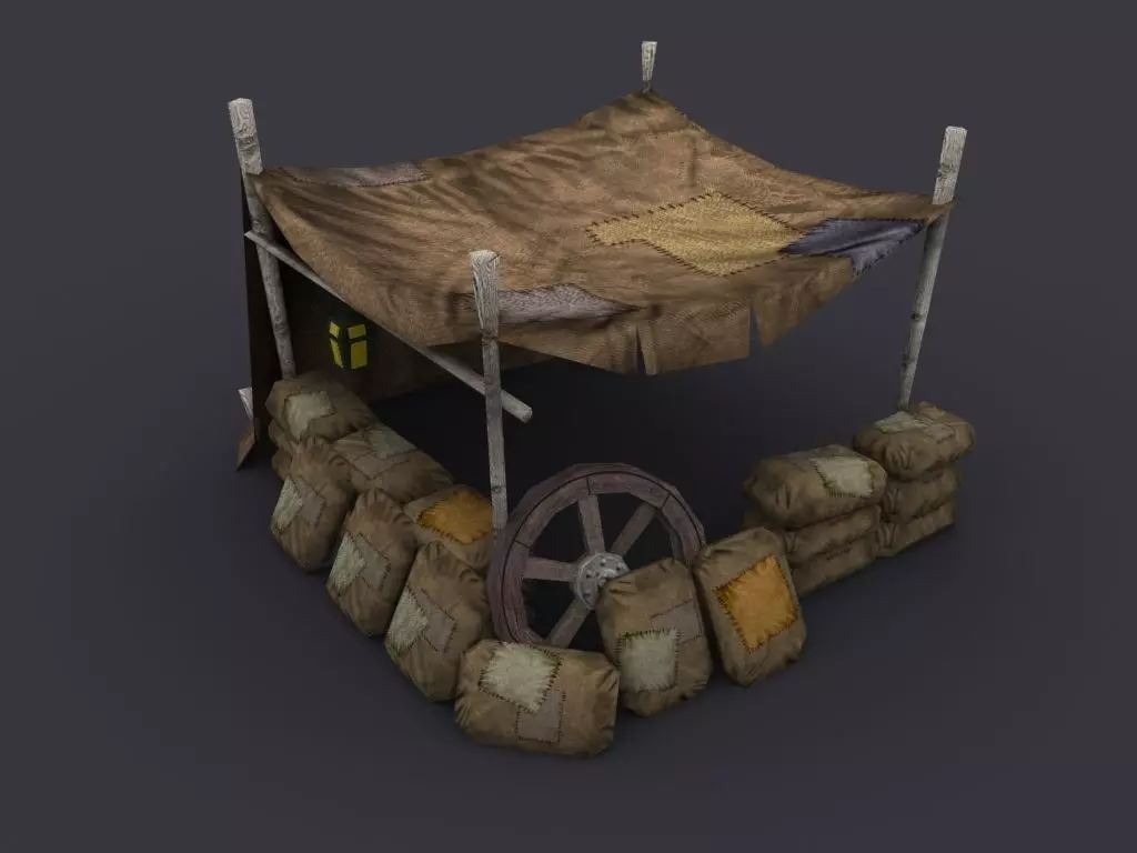 military post Low-poly 3D model_0