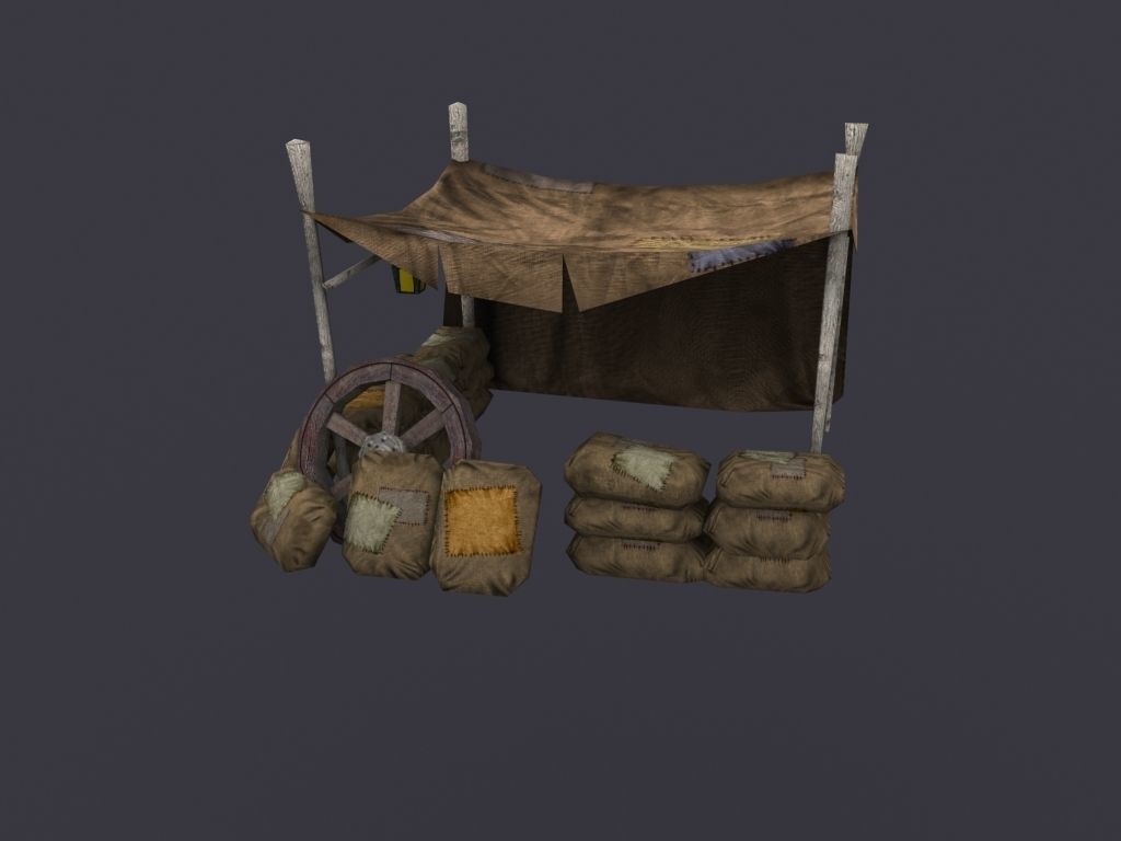military post Low-poly 3D model_1