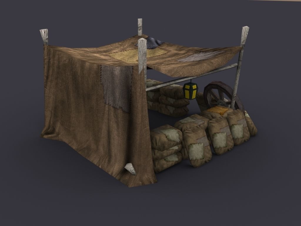 military post Low-poly 3D model_2