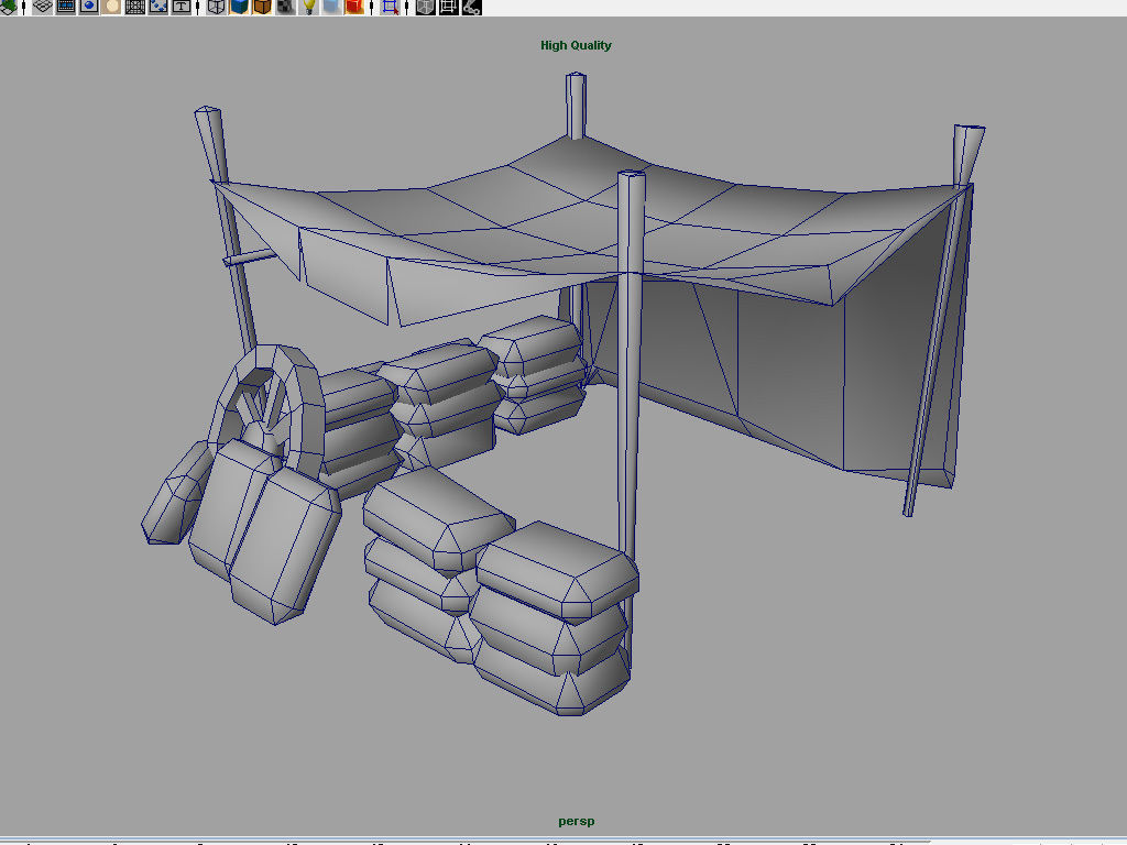 military post Low-poly 3D model_4