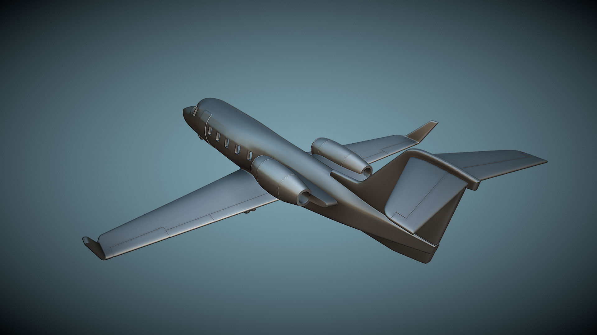 Learjet 55 - 3D Printable Model 3D print model_2