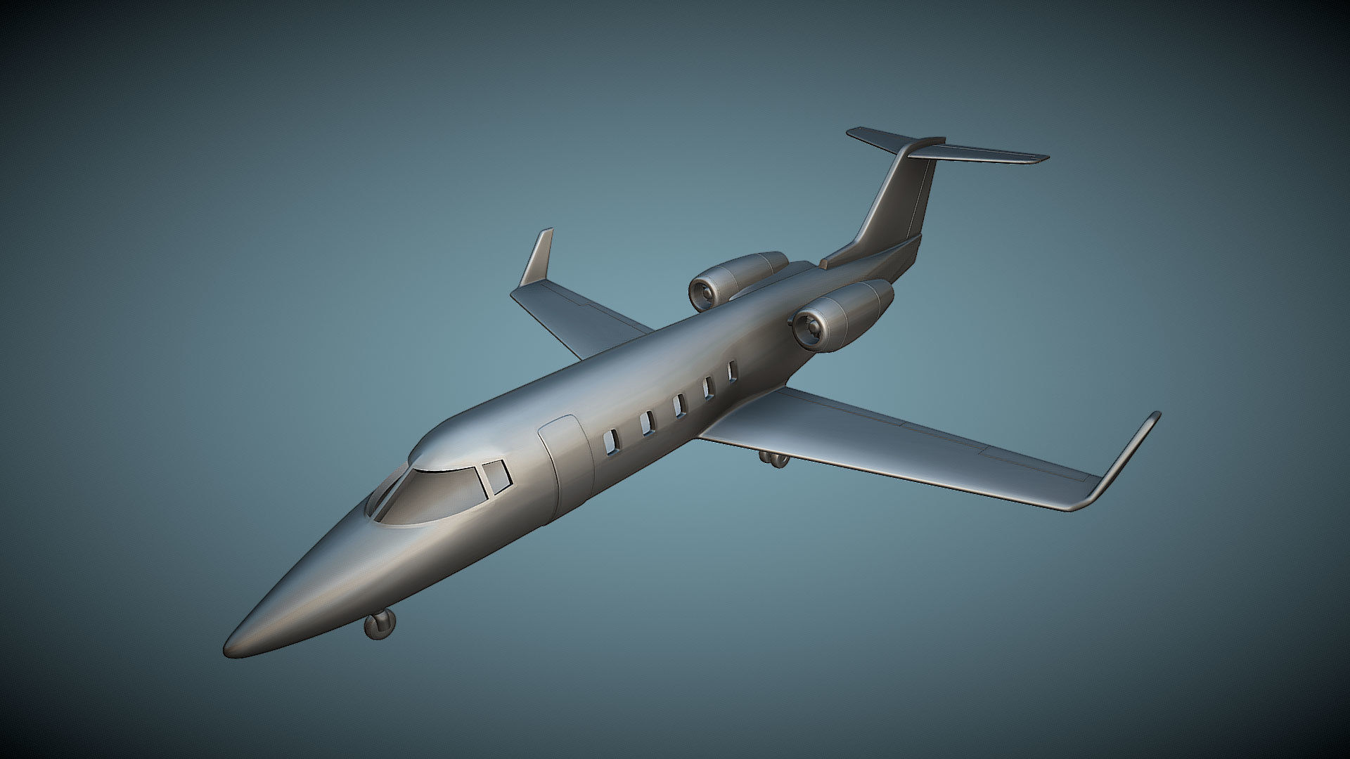 Learjet 55 - 3D Printable Model 3D print model_1