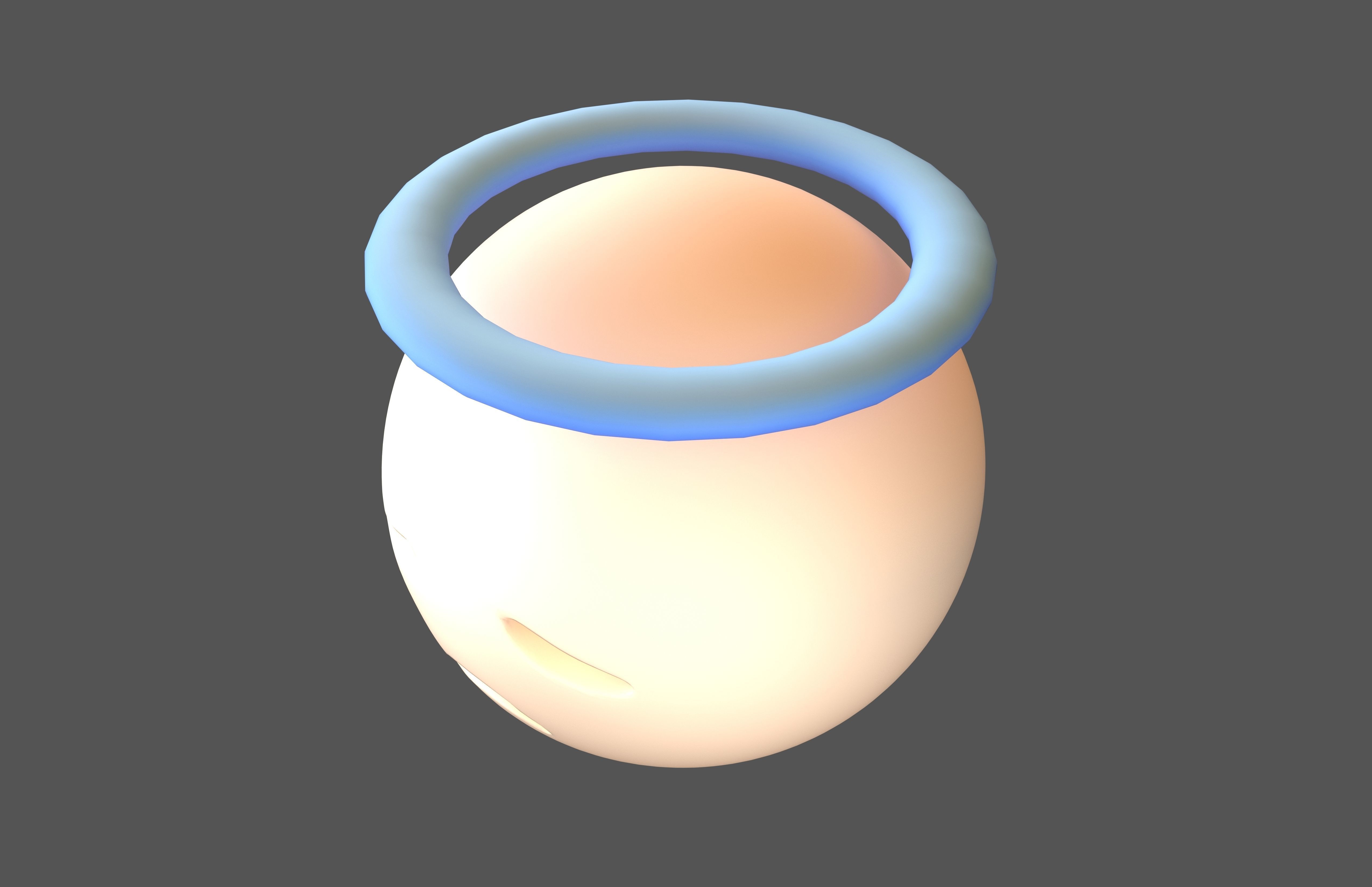 Disappointed Face with Halo v1 009 Low-poly 3D model_2