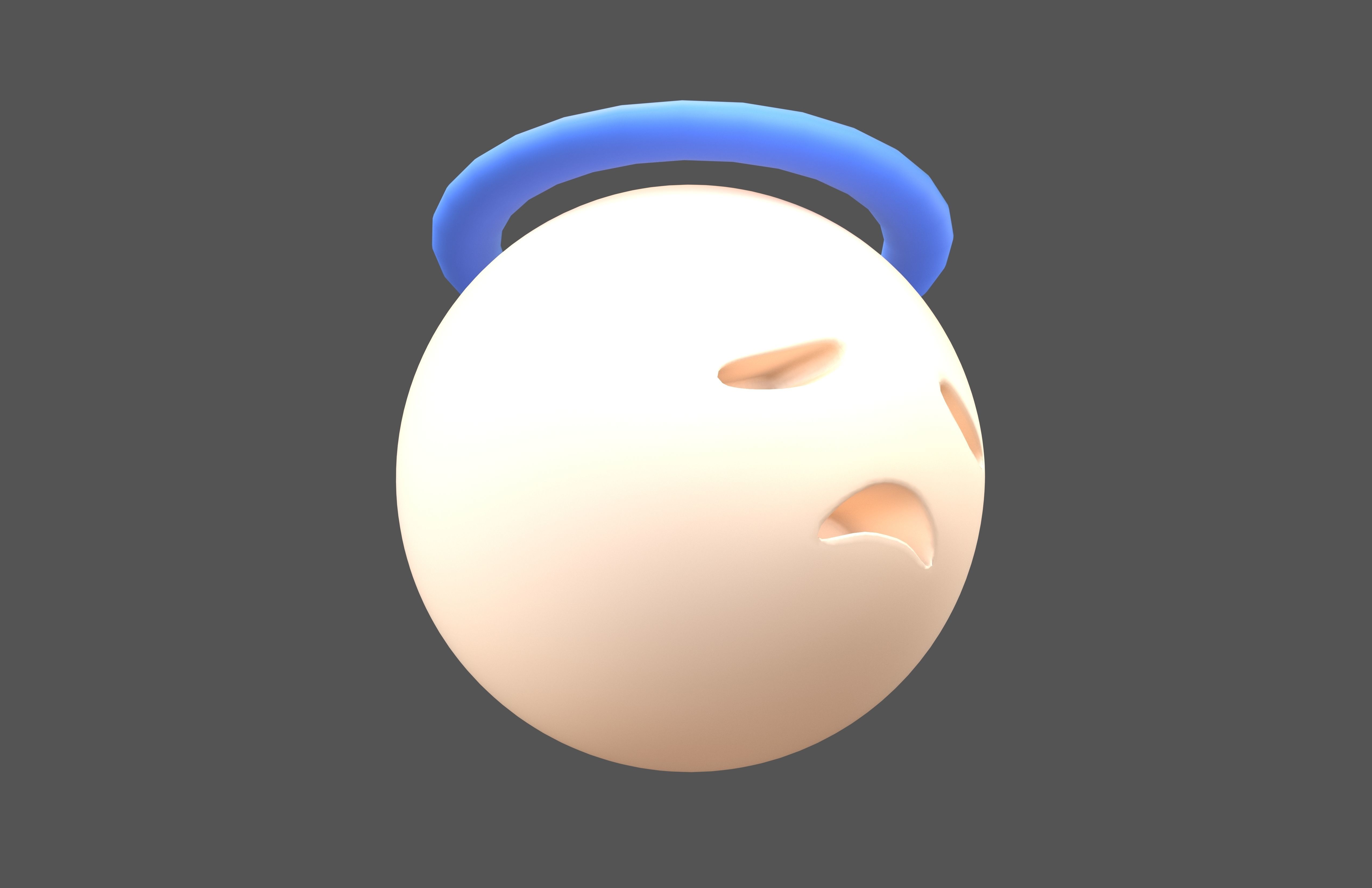 Disappointed Face with Halo v1 009 Low-poly 3D model_3