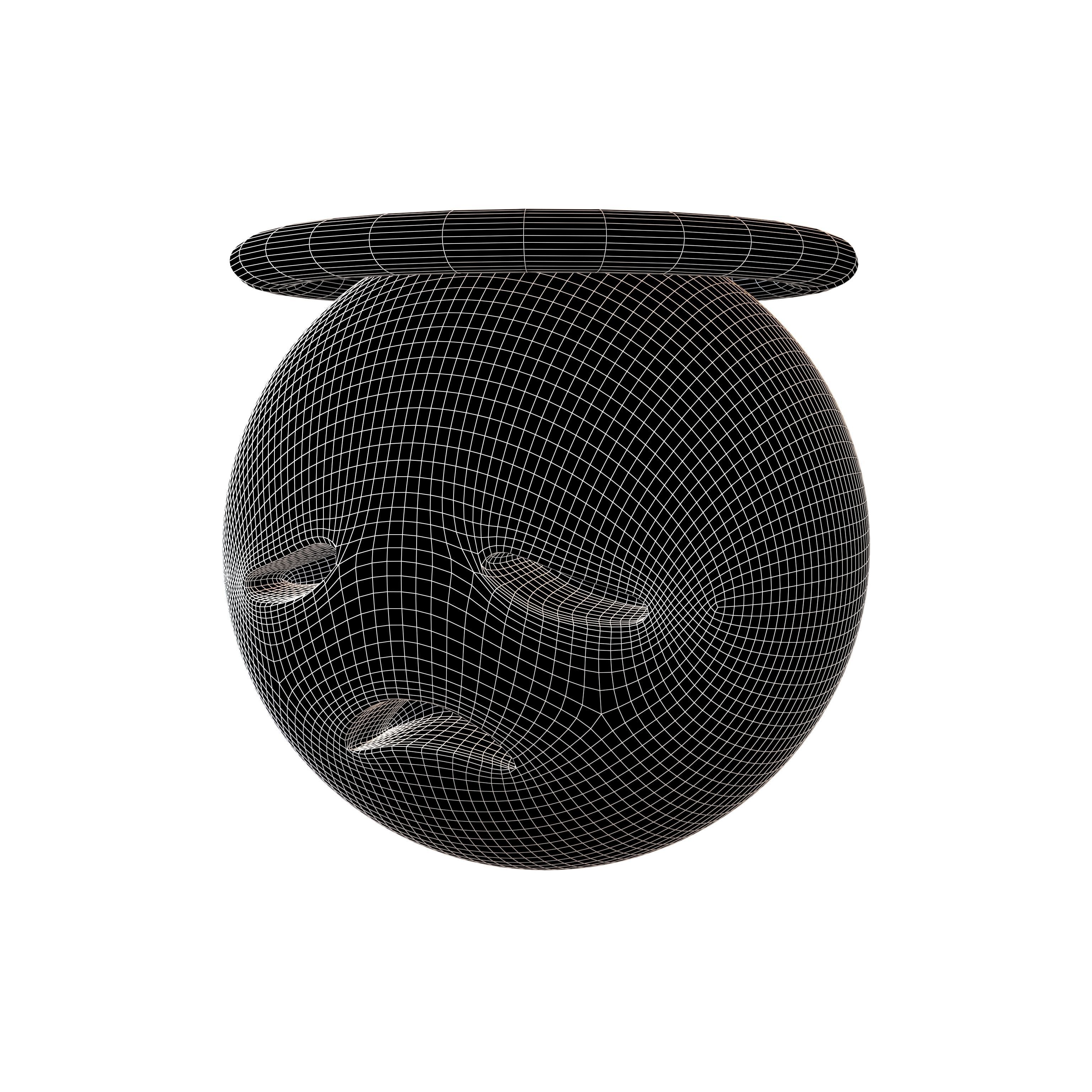 Disappointed Face with Halo v1 009 Low-poly 3D model_6