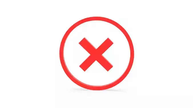 Cross Mark icon v001 3D model
