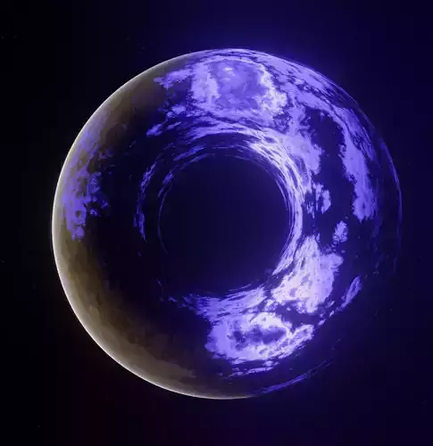 Planet Donut Ready to game Low-poly 3D model