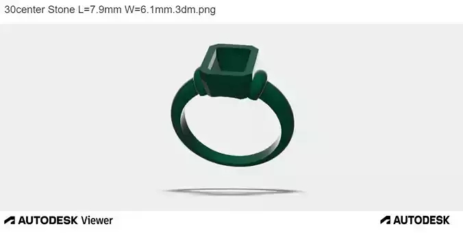 Mens 3D Ring Model with Emerald-Cut Stone