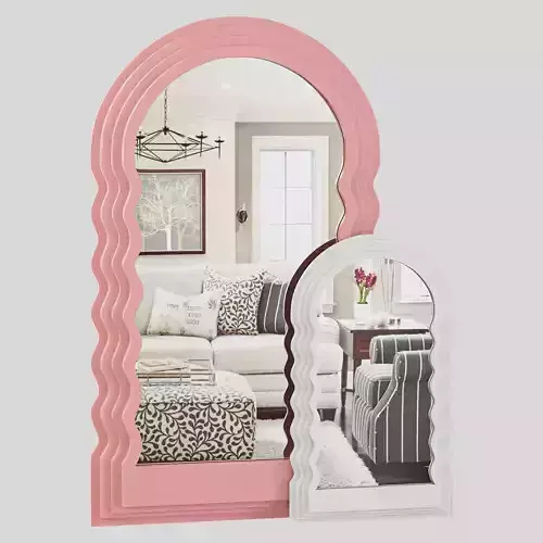 WAVE MID-CENTURY VINTAGE RETRO WAVY CURVY STANDING MIRROR