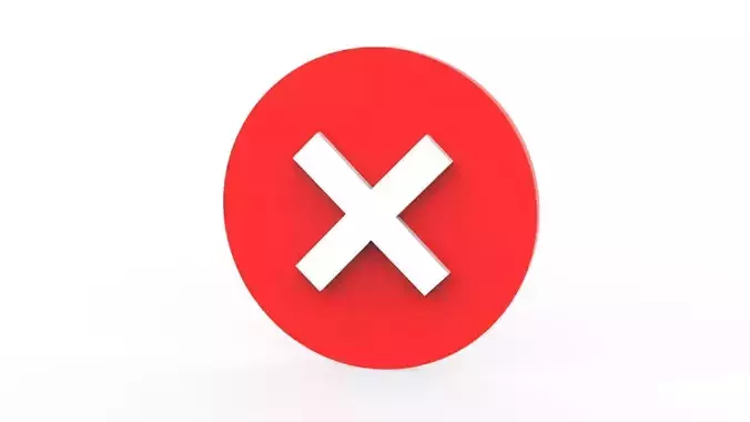 Cross Mark icon v002 3D model