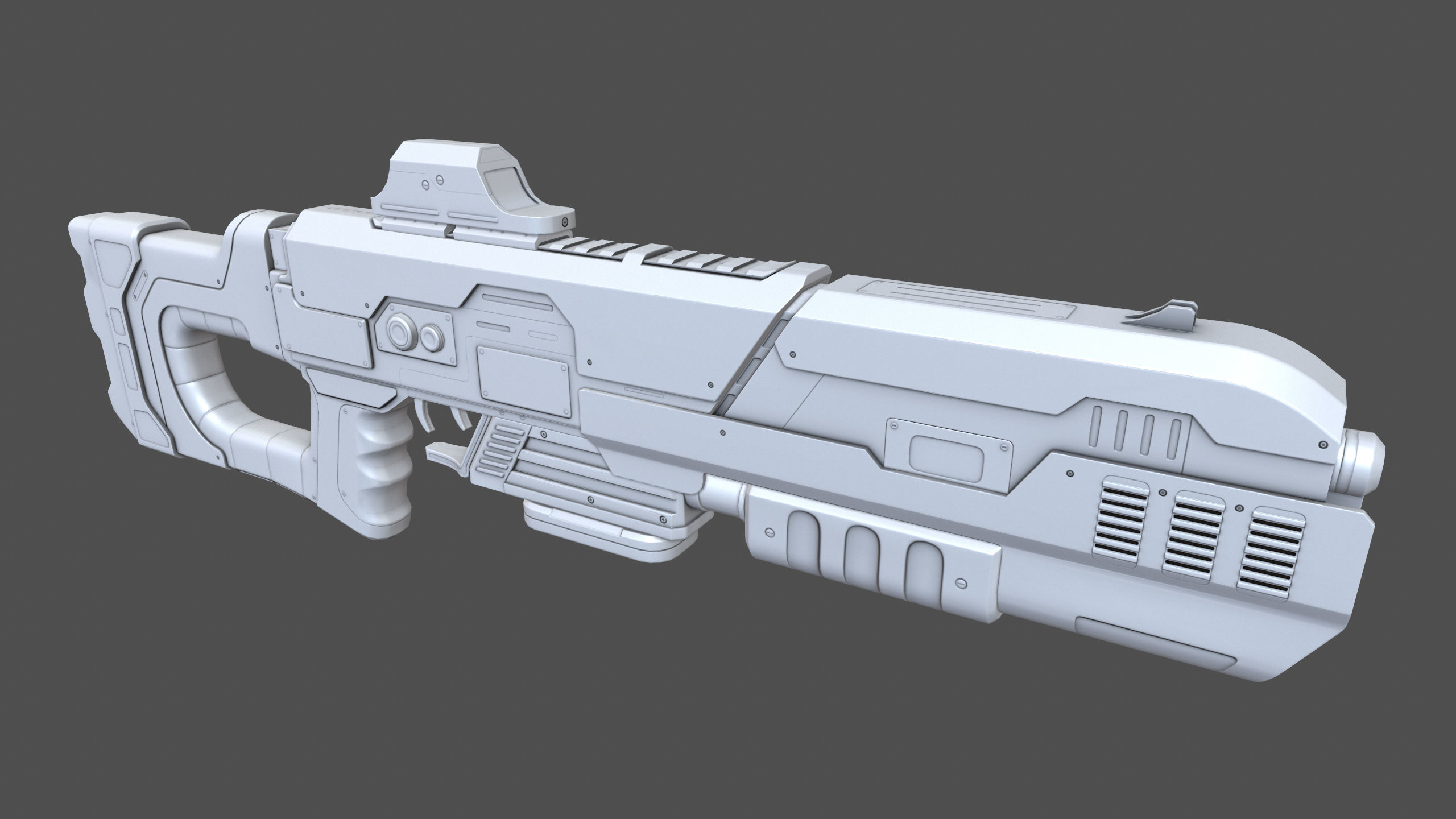Laser Rifle Gun PBR Low-poly 3D model_5