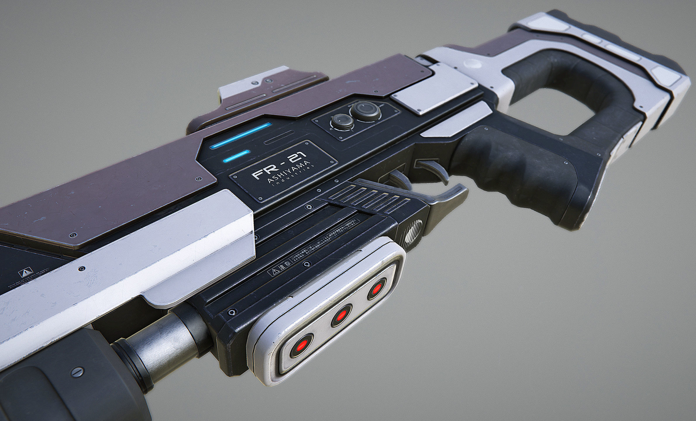 Laser Rifle Gun PBR Low-poly 3D model_12